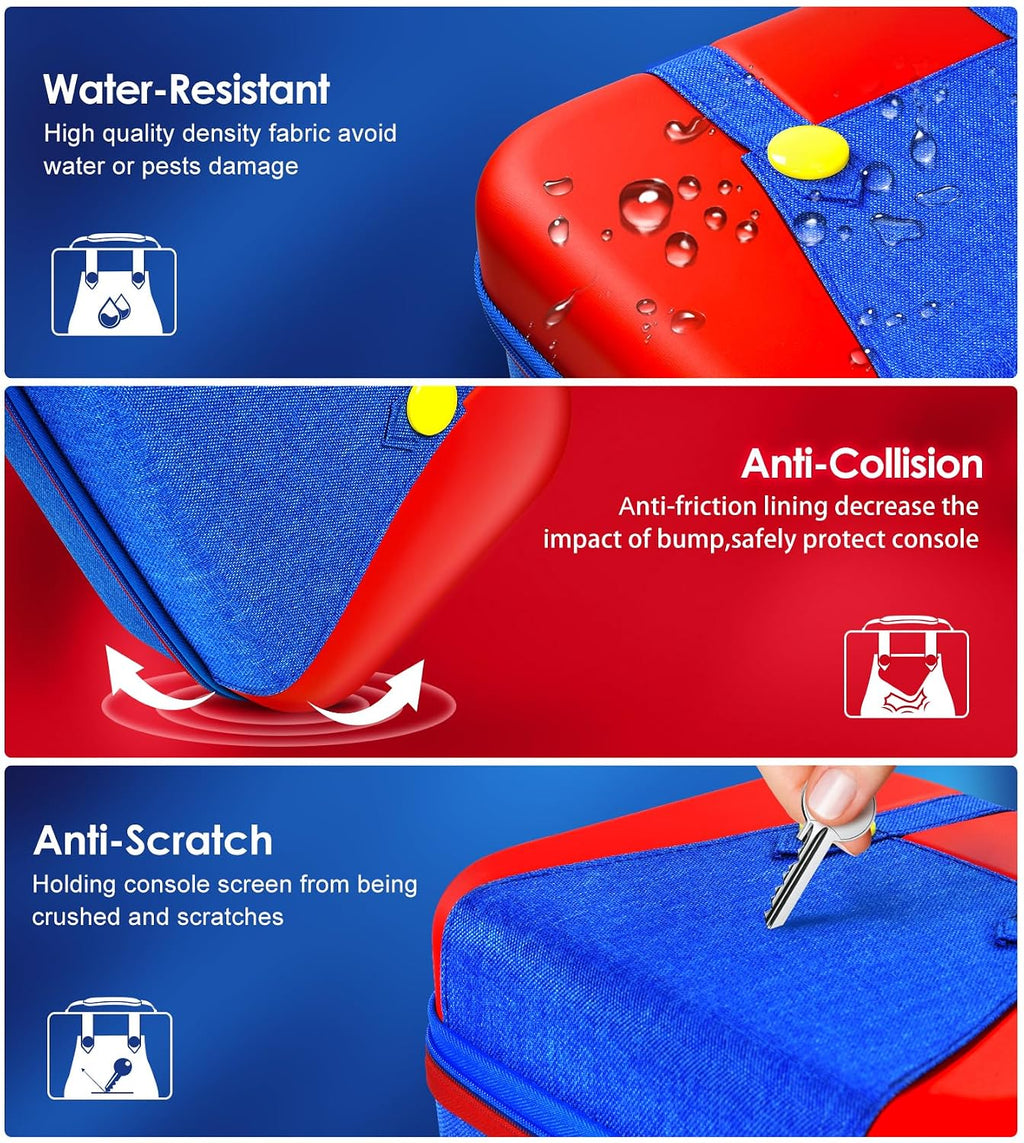 ivoler Maletín de Transporte y Almacenamiento para Nintendo Switch 2 2025 Todo en Uno Casos Rojo+Azul