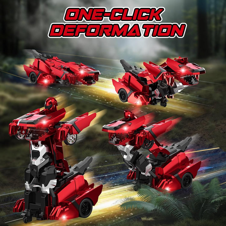 Kroyedfuw Coches RC de Dinosaurio que se Transforman, Coche de Cont...