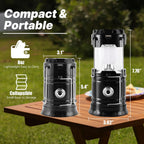 Lámpara Lichamp Linterna solar plegable portátil para campamento, linterna LED recargable por USB, kits de supervivencia para cortes de energía, suministros de huracán, emergencia, interior y exterior