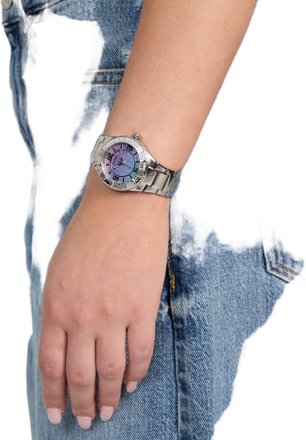 GUESS Reloj analógico plateado