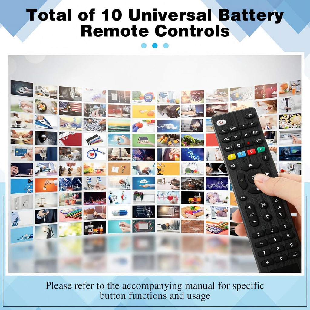 Paquete de 20 unidades de repuesto universales para TV, compatible con todos los Smart TV, LED, LCD, HDTV, serie 3D, para motel, hotel, hogar de ancianos, regular