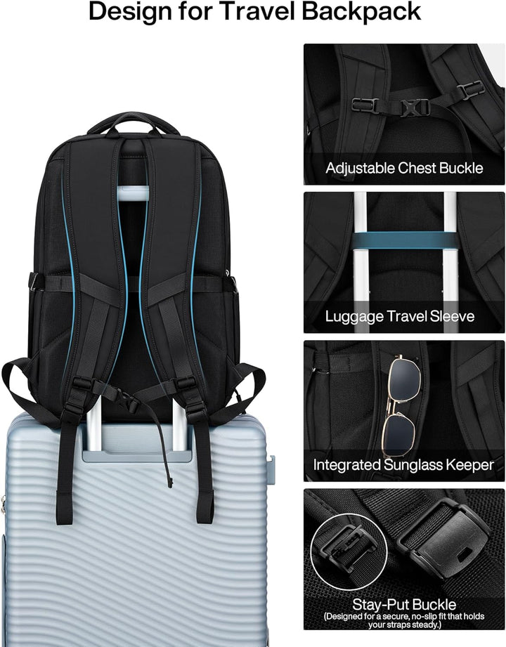 MILADA Mochila de viaje expandible de 28L a 39L, mochila de mano ap...