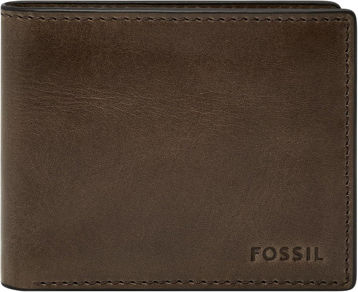Cartera Fossil para hombre, de piel, plegable, con bloqueo RFID y v...