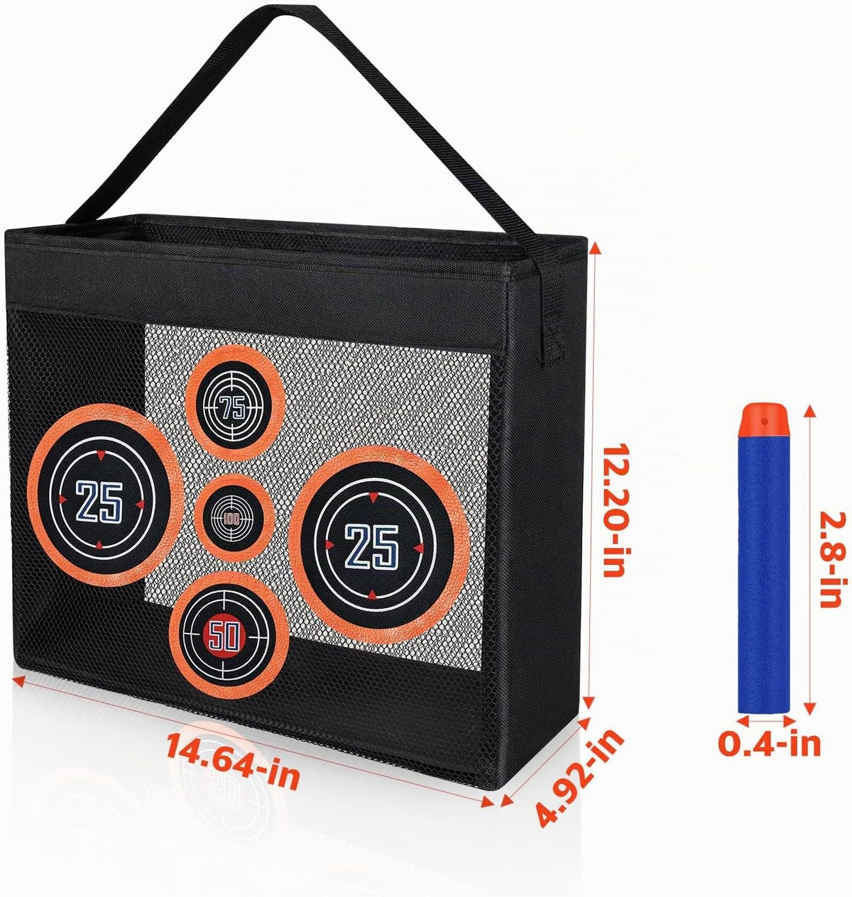 600 piezas de balas de repuesto para pistolas Nerf N-Strike Elite Series Blasters, juguetes de dardos con bolsa de almacenamiento de malla para práctica de tiro portátil