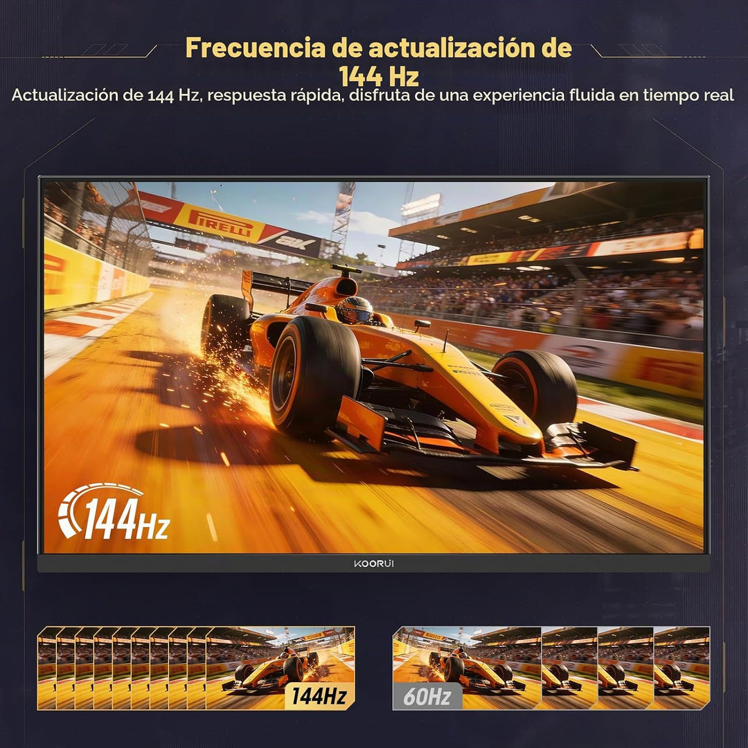 KOORUI Monitor de juegos de 24 pulgadas 144Hz Full HD 1920 x 1080p...