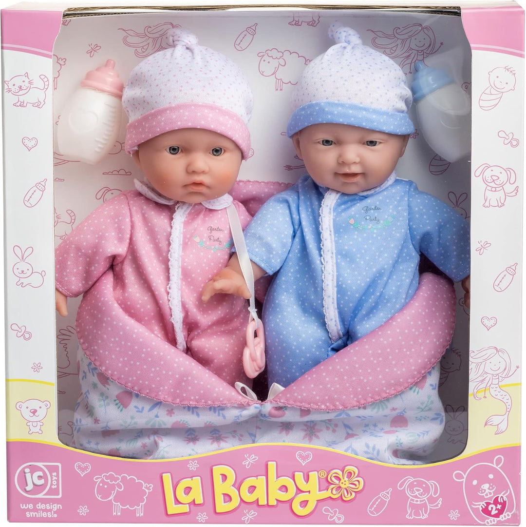 JC Toys La Baby - Muñecas de bebé gemelas de cuerpo suave de 11 pul...