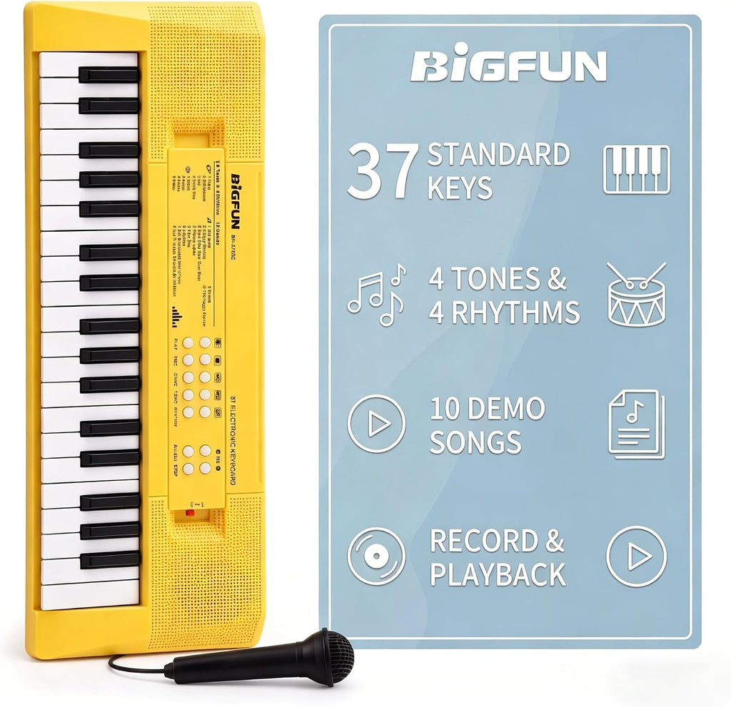 Piano infantil de 37 teclas con micrófono, teclado de música