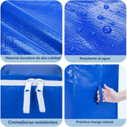 BALEINE Paquete de 6 bolsas de mudanza de gran tamaño con asas reforzadas, bolsa de almacenamiento resistente para ropa, suministros de mudanza (azul rey, paquete de 6)