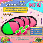 YoYa Toys Juego de juguetes de pelota para lanzar y atrapar, 4 paletas y 4 bolas adhesivas, divertidos juegos al aire libre para niños, actividades al aire libre para patio trasero, playa, parque, campamento, regalo para niños y niñas de 4, 5, 6, 7, 8, 9