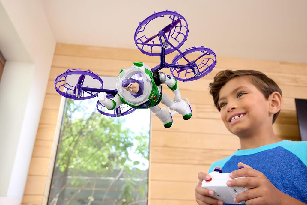 Mattel Disney y Pixar Toy Story 5 Flying RC, Hi-Tech Edition Buzz Lightyear Control remoto Electronic Split Wing Space Ranger