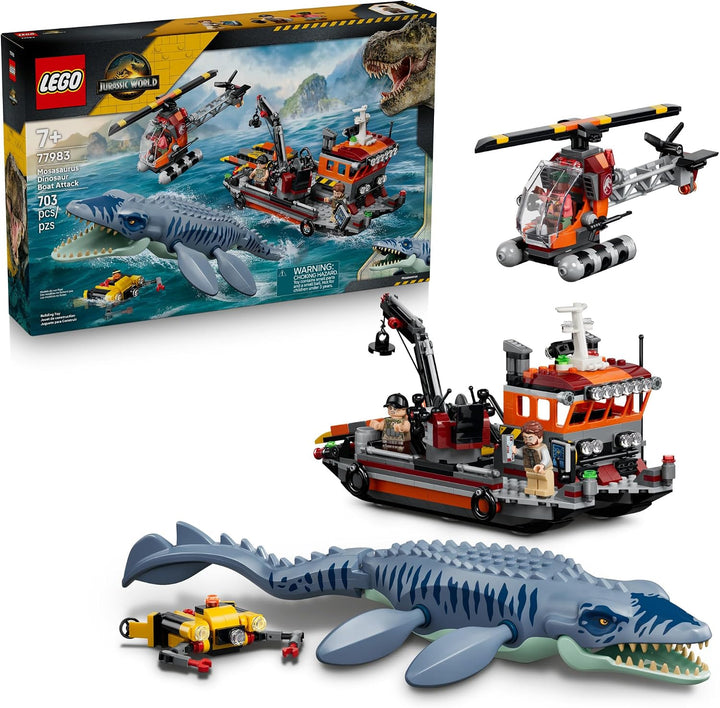 LEGO Jurassic World Ataque del barco del dinosaurio Mosasaurus 7798...