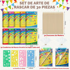 Prudiut Paquete de 30 cuadernos Rainbow Scratch Art con lápiz óptico para