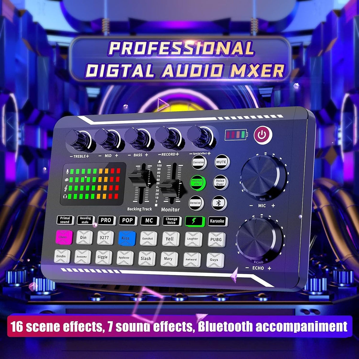 Mezclador de Audio Profesional, Tarjeta de Sonido en Vivo SINWE e I...