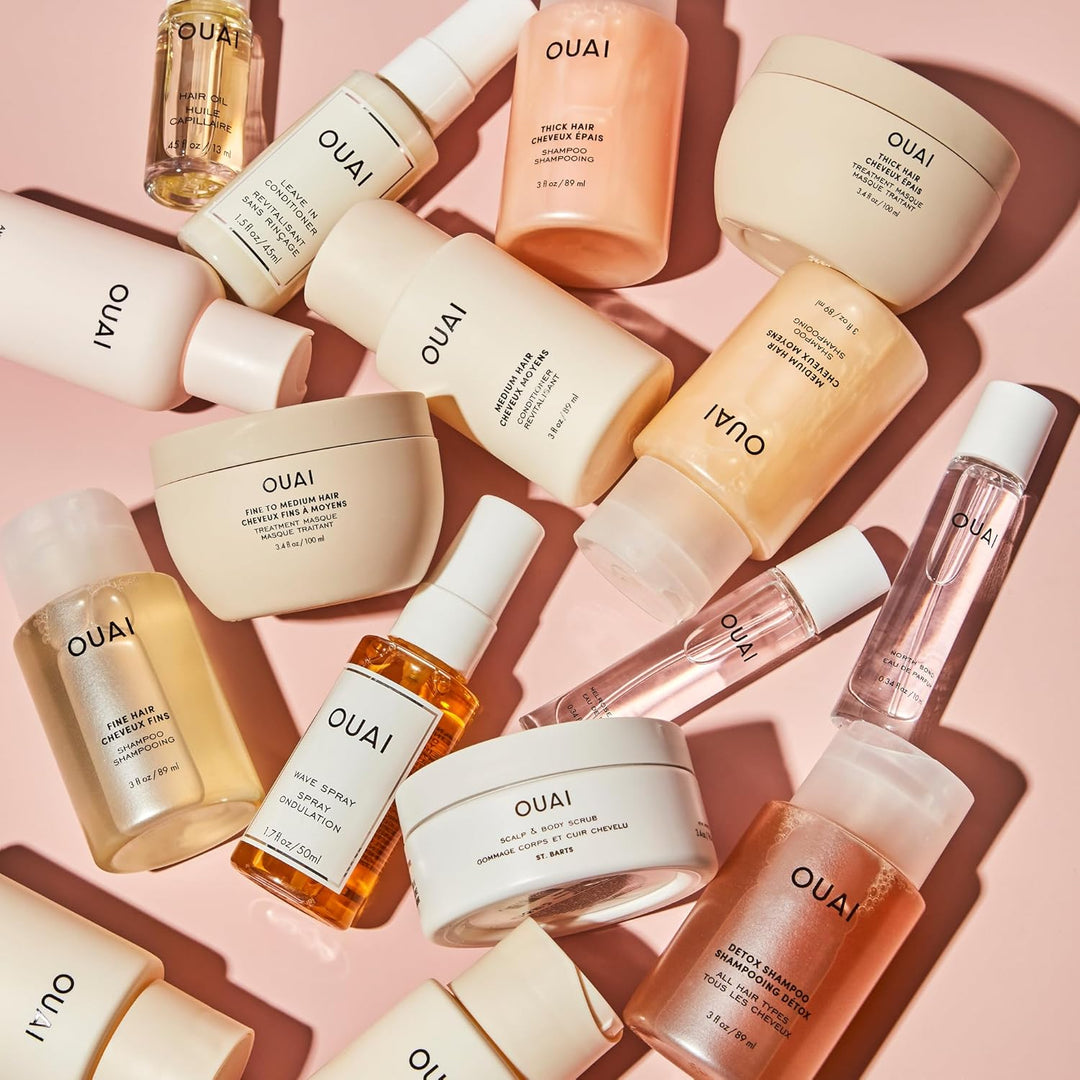 OUAI Champú para cabello grueso, champú hidratante de manteca de ka...