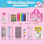 DreamyCandy - Kit de dibujo de unicornio de 73 piezas para niños de 4 a 8