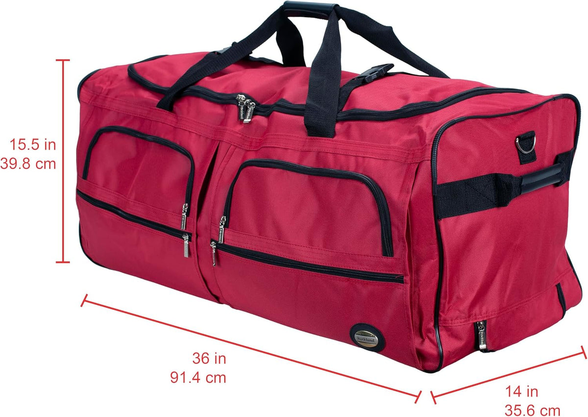 Bolso de viaje con ruedas Rockland Rolling Duffel, Negro, 22"