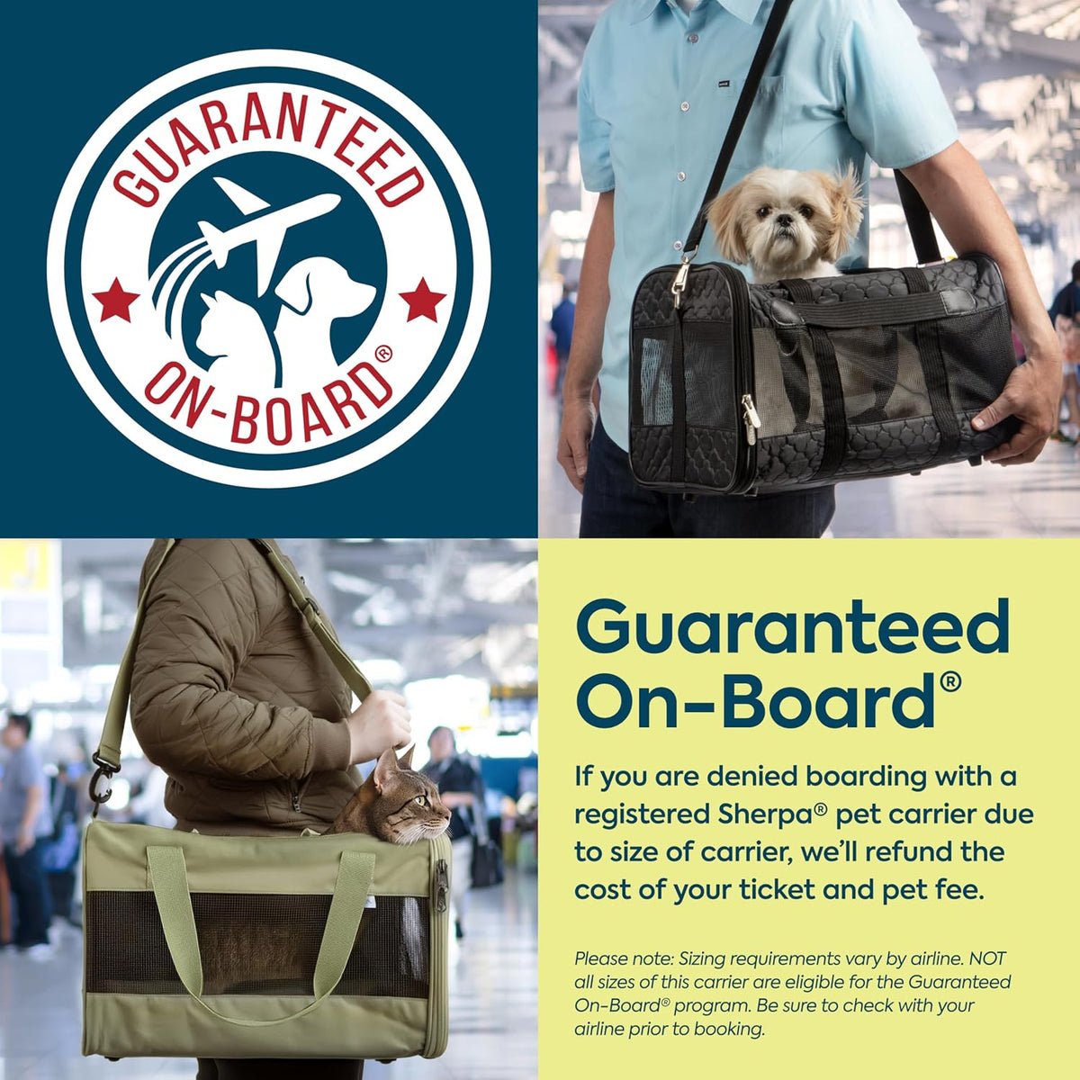 Sherpa Original Deluxe Transportador de Mascotas para Viajes, Aprobado por Aerolíneas y con Garantía a Bordo - Gris Carbón, Mediano