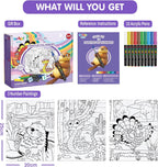 SNEILJOY Kit de pintura por números para niños de 4 a 12 años, juego de 3