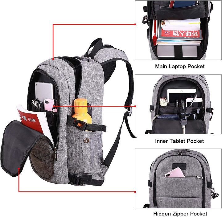 Mochila de Viaje para Laptop Resistente al Agua Bolsa Antirrobo con...