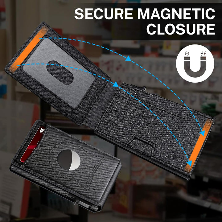 Meridova Cartera para hombres con clip para dinero, soporte delgado...