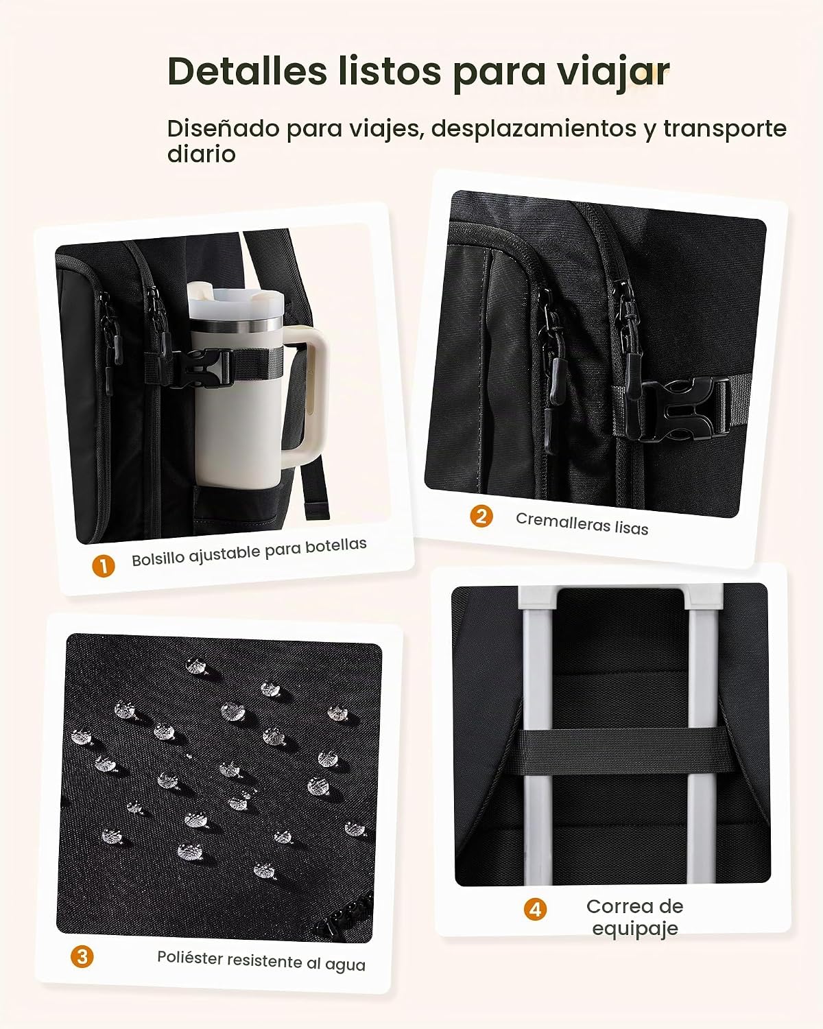 LOVEVOOK Mochila de viaje, Negro, 18 pulg., Viajes