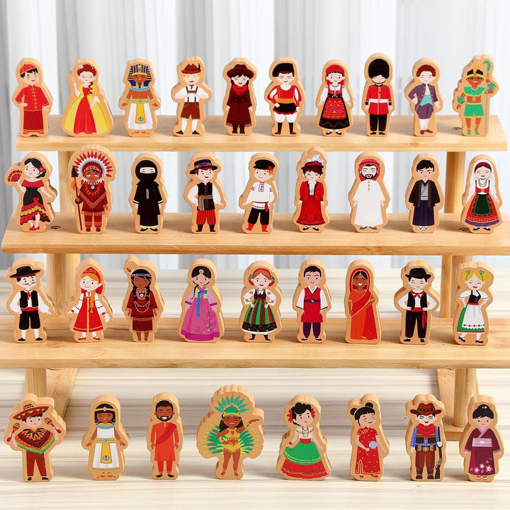 Blosssound - 36 figuras de madera para personas preescolares | Jueg...