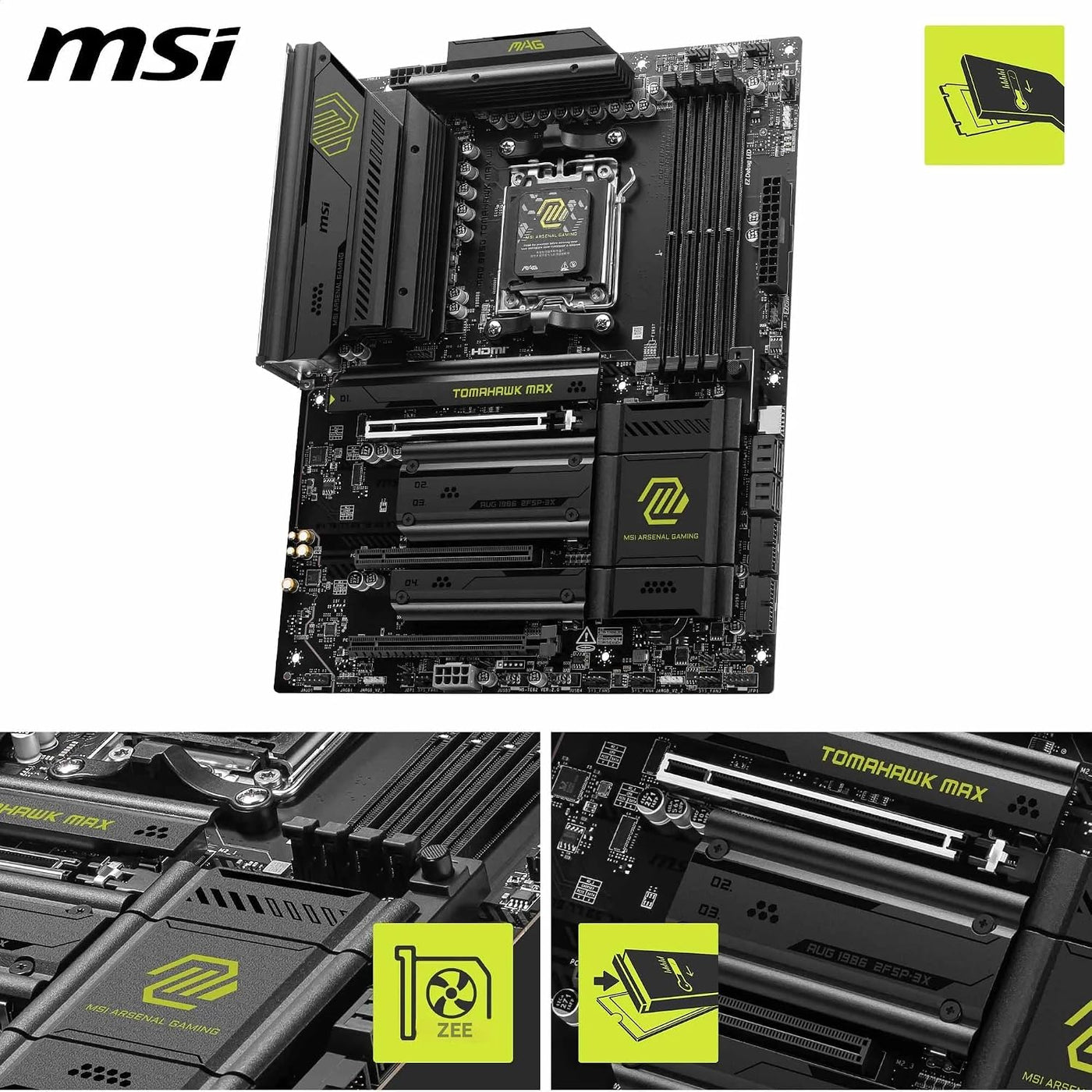 MSI MAG B850 Tomahawk MAX WiFi Motherboard, ATX - Compatible con pr...