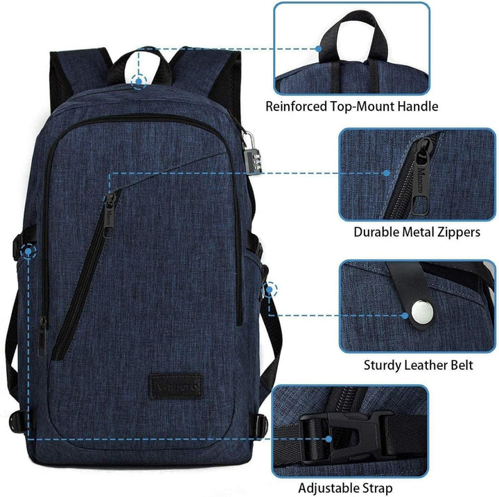Mancro Mochila para laptop de negocios de 17.3 pulgadas para viajes...