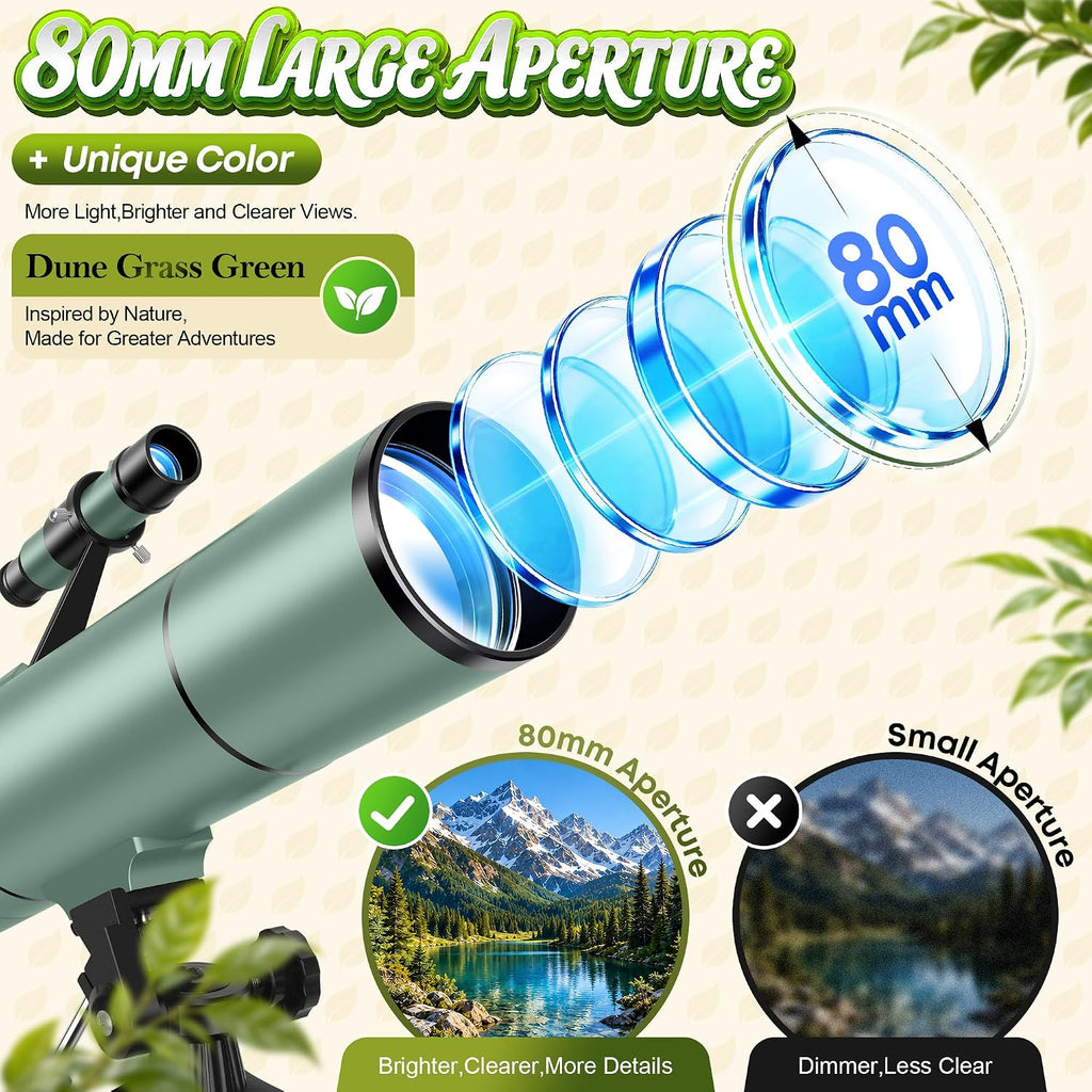 Telescopio para niños de 8 a 12 años y principiantes adultos