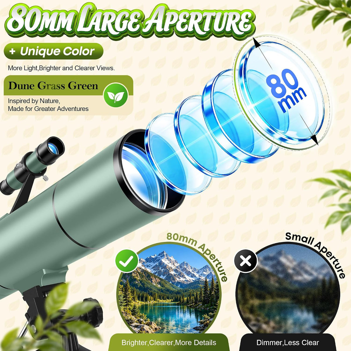 Telescopio para niños de 8 a 12 años y principiantes adultos