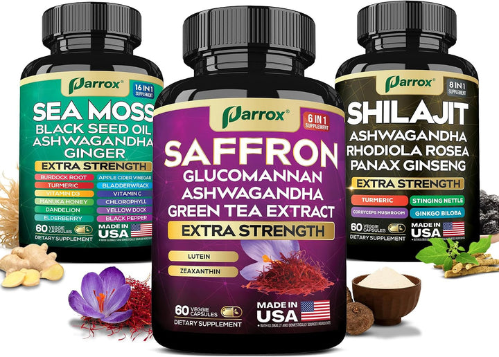 Parrox Vision Vitality Trio - Musgo marino, aceite de semilla negra...