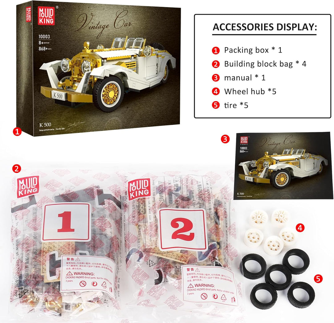 Mould King MOC - Kit de modelo de automóvil clásico 10003