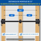 Kipika Barra de Dominadas para Pared - Barra de Tracción de Ubicación en Puerta, Capacidad de 500 LB, Construcción de Acero Reforzado para Gimnasio en Casa, Resistente con Ganchos para Bandas de Resistencia | Barra de Ejercicio Colgante para Entrenamiento