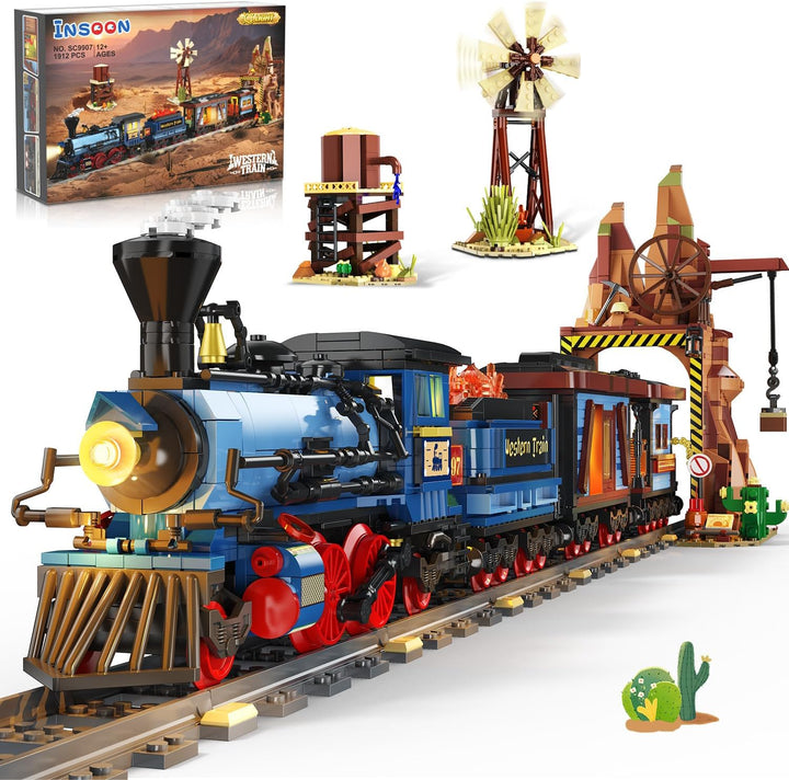 Juego de construcción de tren occidental con luces 1912