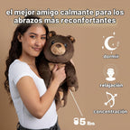 Oso de peluche con peso de Brease de 5 libras sin aroma, oso de peluche marrón suave para niños y adultos, peluche suave para niños y niñas, oso acogedor para comodidad, calma y abrazo suave