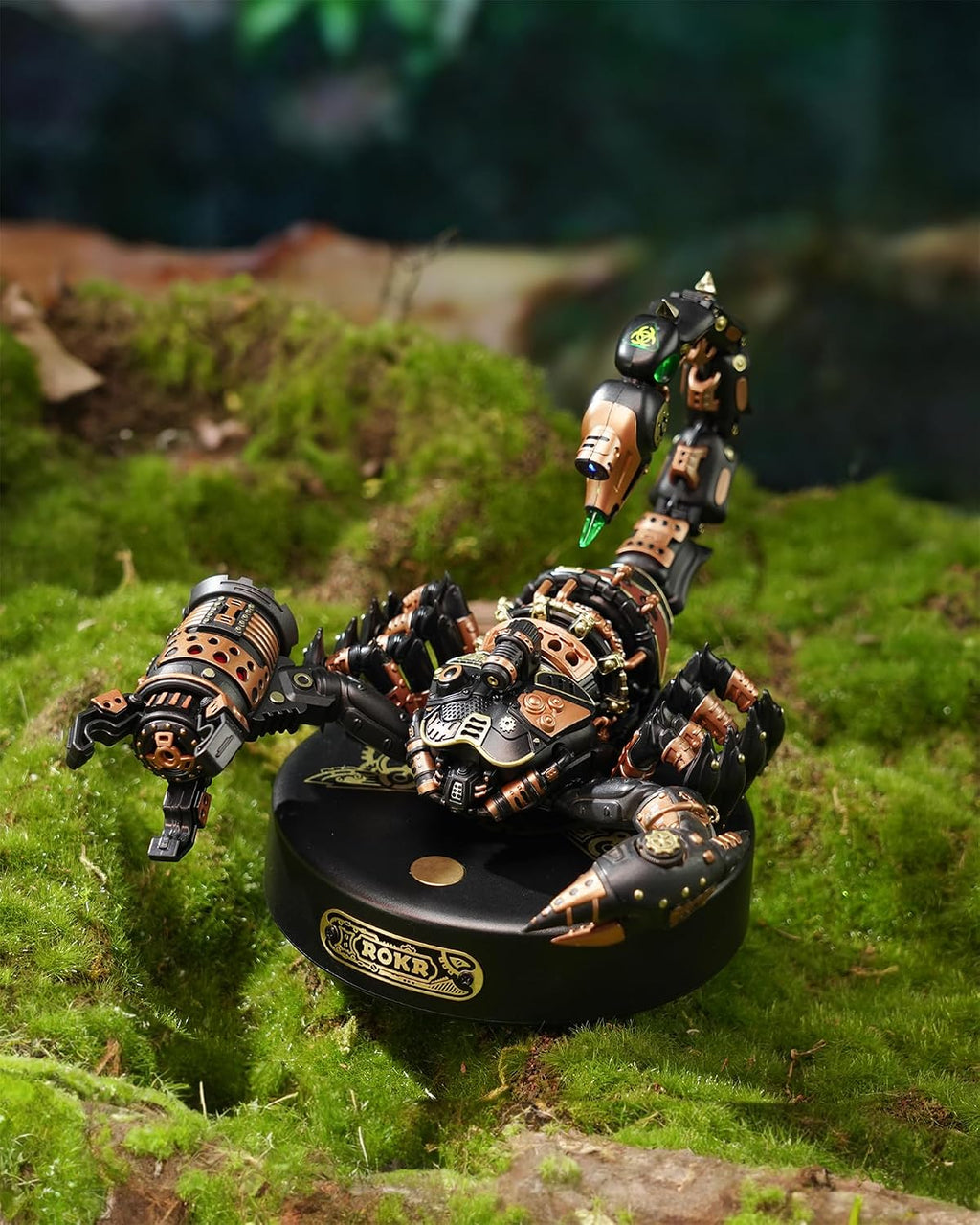 ROKR Kits de modelos de metal 3D rompecabezas para adultos y niños, juguete mecánico eléctrico Steampunk, regalo de montaje de bricolaje, manualidades de plástico para hombres, mujeres (emperador escorpión)