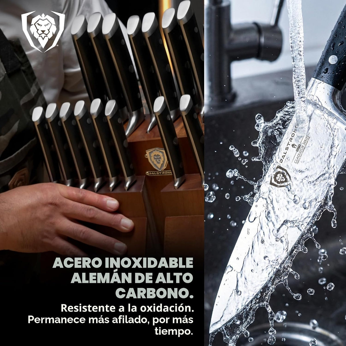 Dalstrong Juego de 18 cuchillos colosales de acero alemán de alto carbono