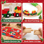 Juego de tren de madera de Navidad para niños, juguetes con manual de instrucciones (idioma español no garantizado), juguetes educativos STEM, regalos de Navidad