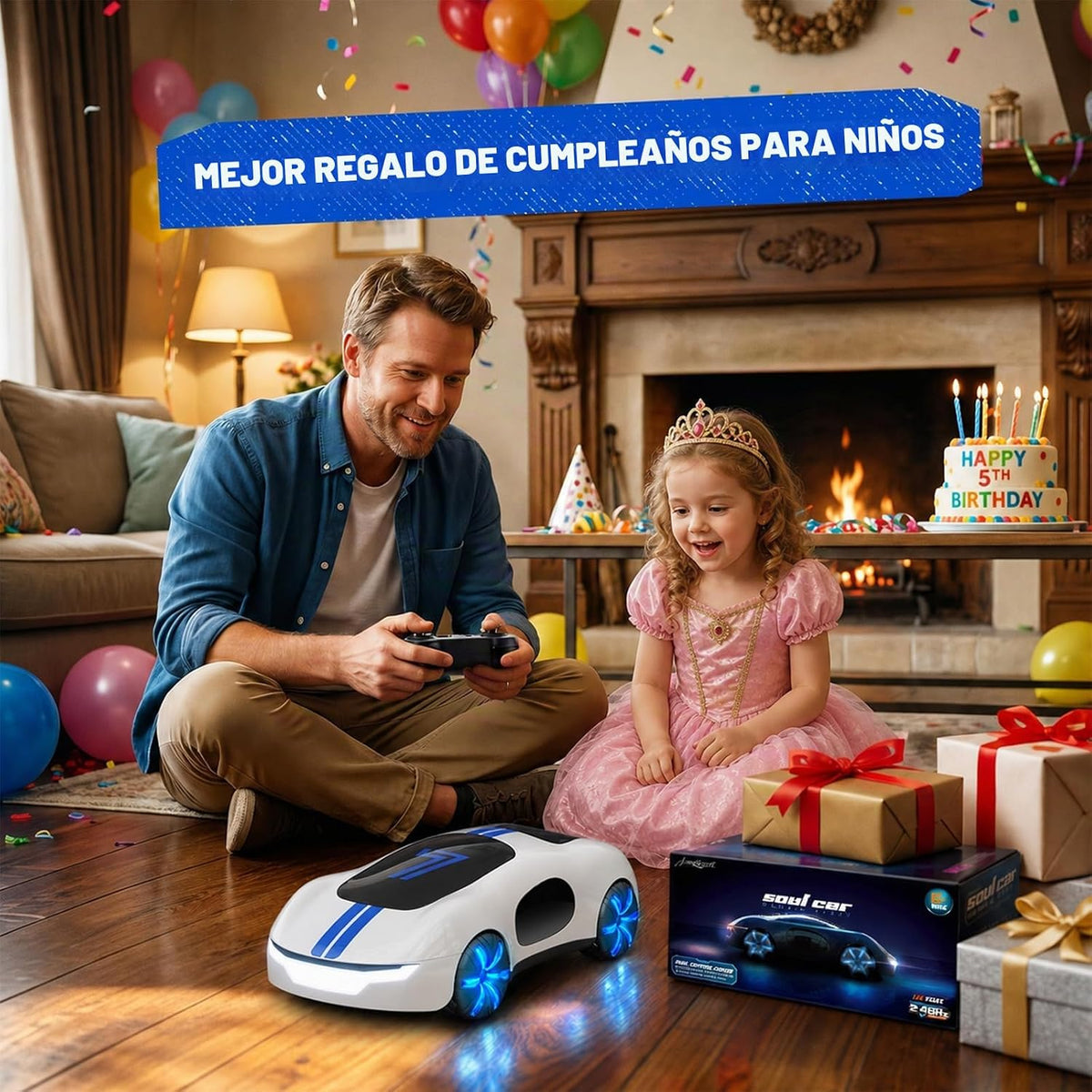 Coche RC con detección de gestos y control remoto para niños de