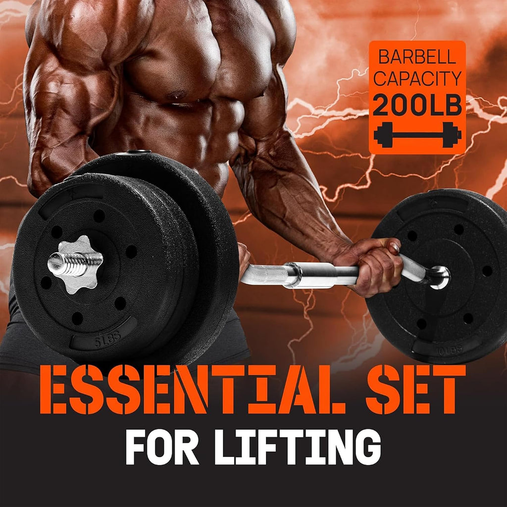 Yes4All Barras Curl y Rectas, Barras Estándar y Olímpicas para Entrenamiento de Fuerza en Casa