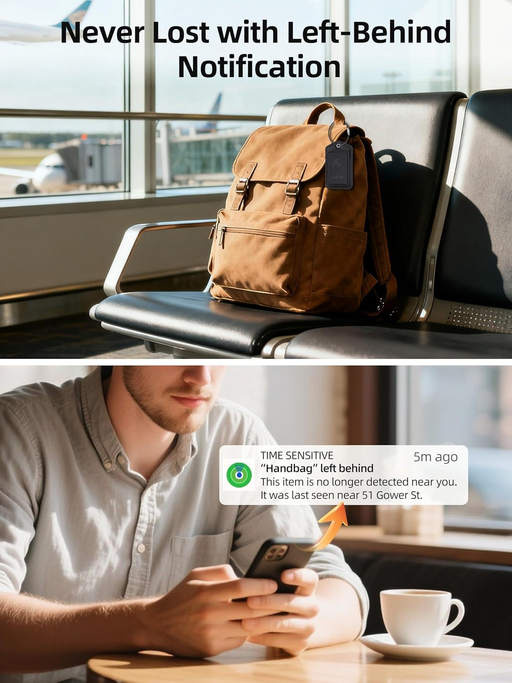 Etiquetas de equipaje, funciona con Apple Find My, etiqueta de maleta de