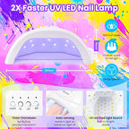 VANREESA Kit de 115 esmaltes de uñas de gel con taladro, Kit de esmalte de gel de 115 piezas