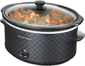 West Bend Olla de cocción lenta manual de 6 cuartos estilo cerámica con olla de cerámica ovalada apta para lavavajillas y tapa de vidrio, dos configuraciones de temperatura más función mantener