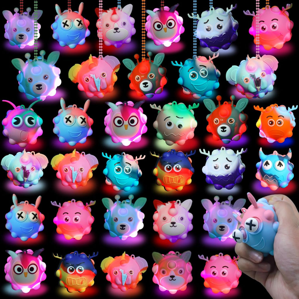 Paquete de 48 Juguetes Luminosos para Fiesta, Artículos para Fiesta que Brillan en la Oscuridad, Juguetes Pop Anti-estrés 3D al por Mayor, Pelota Antiestrés para Apretar, Relleno de Pascua, Premios para Aula, Rellenos para Calcetines