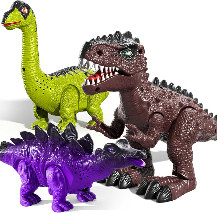 TEMI Paquete de 3 juguetes eléctricos de dinosaurio