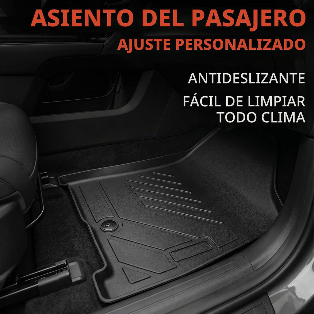 Alfombrillas personalizadas para Hyundai Santa Fe de 6 y 7 asientos (híbridos y de gas) 2024 2025 2026 (híbridos y gas), protección TPE para todo tipo de clima, alfombrilla de carga con alfombrilla de