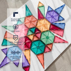 CONNETIX Paquete de geometría pastel de azulejos magnéticos, 40 piezas