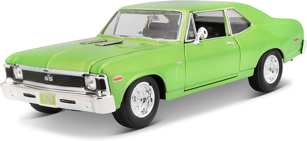Maisto 1:24 Escala 1970 Chevrolet Nova SS Vehículo fundido a presión (los colores pueden variar), verde