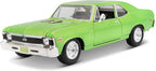 Maisto 1:24 Escala 1970 Chevrolet Nova SS Vehículo fundido a presión (los colores pueden variar), verde