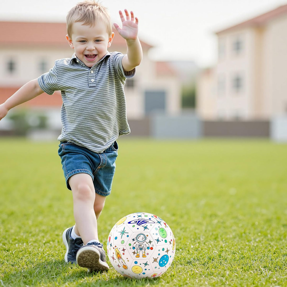 EVERICH TOY - Pinta tu propia pelota de fútbol, juguetes de astronauta, regalo de fútbol para niños
